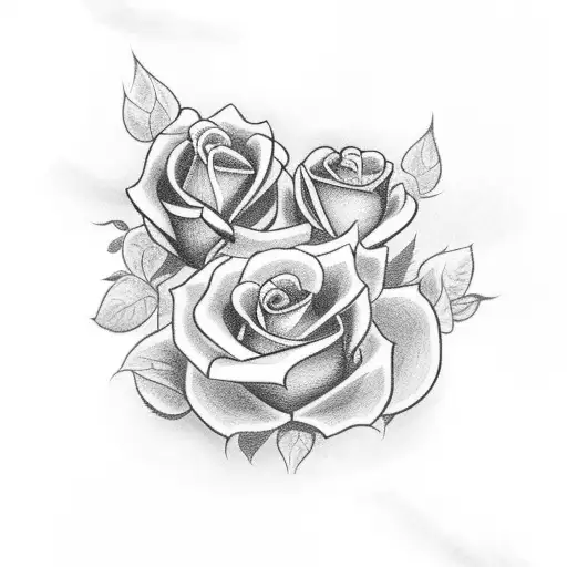 christian cross with roses tattoo design idea