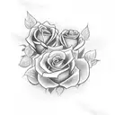christian cross with roses tattoo design idea