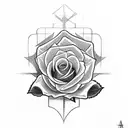 christian cross with roses tattoo design idea