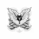 raven and swallows trapped mind tattoo design idea