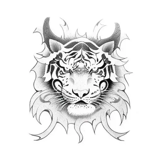 Dragon and Tiger  tattoo design idea