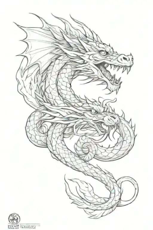 Dragon with a monkey tattoo design idea