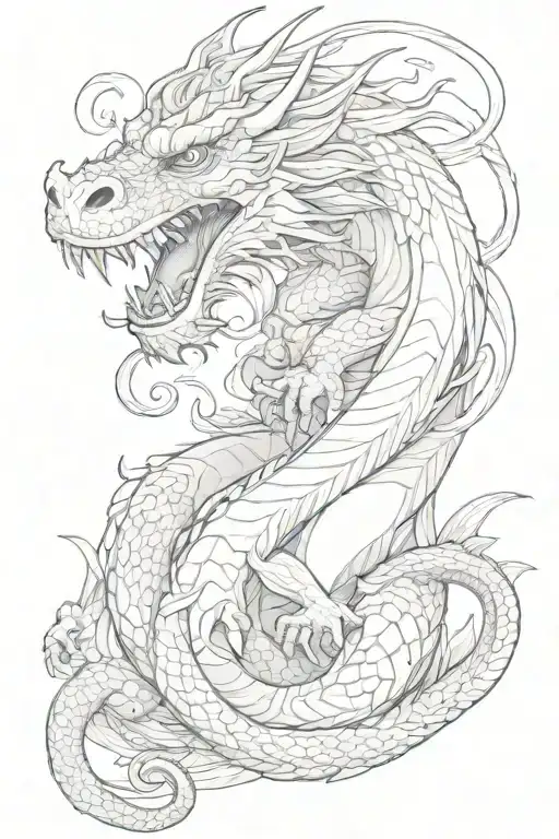 Dragon with a monkey tattoo design idea