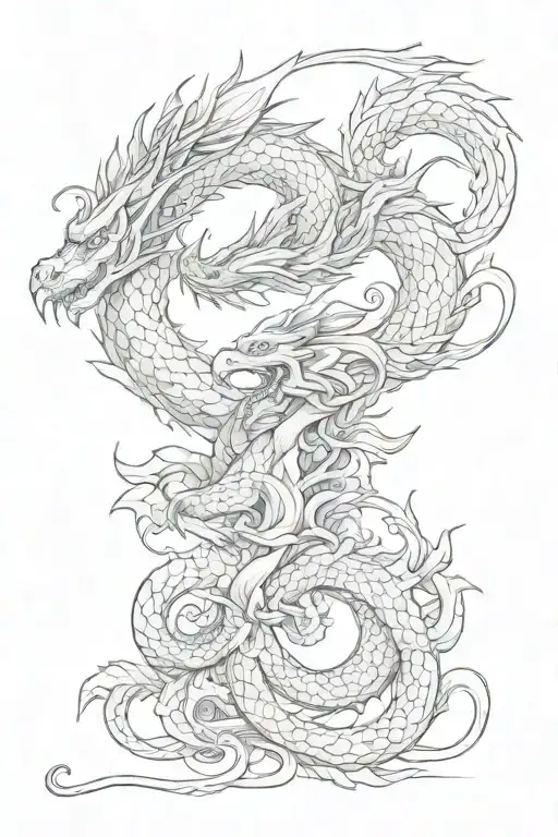 dragon and monkey tattoo design idea