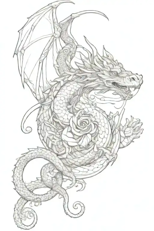 Dragon and  monkey tattoo design idea