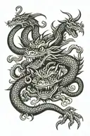 Dragon and  monkey tattoo design idea