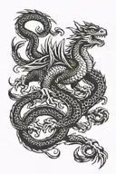 Dragon and  monkey tattoo design idea
