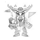 minotaur with dice and axe tattoo design idea