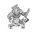 minotaur with dice and axe tattoo design idea