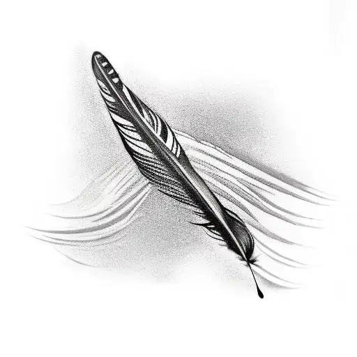 Feather that spreads into crows tattoo design idea
