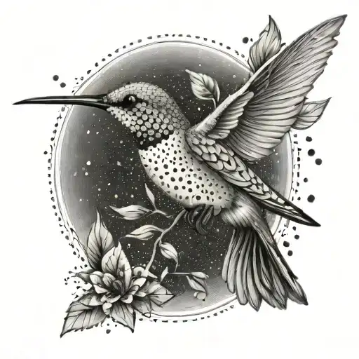 humming-bird tattoo design idea