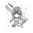 anime sword tattoo design idea