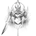 anime sword tattoo design idea