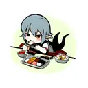 cute dragon eating sushi roll tattoo design idea