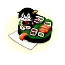 cute dragon eating sushi roll tattoo design idea