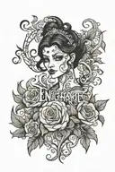 "Enchanté" in italics tattoo design idea