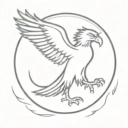 Albanian eagle in a circle tattoo design idea