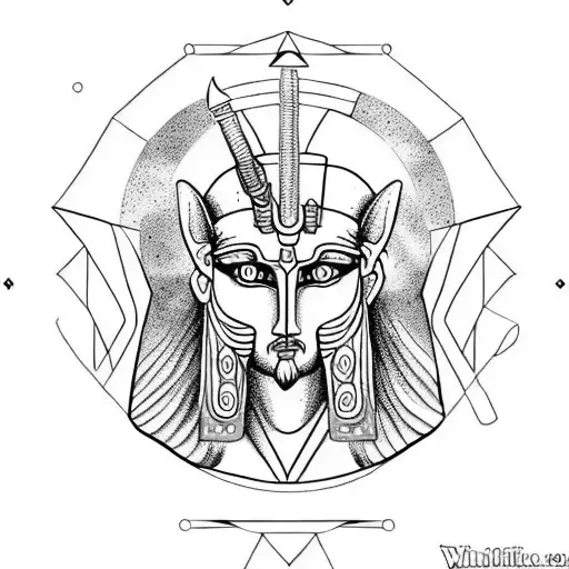 plato, egiptian god ra, anubis tattoo design idea