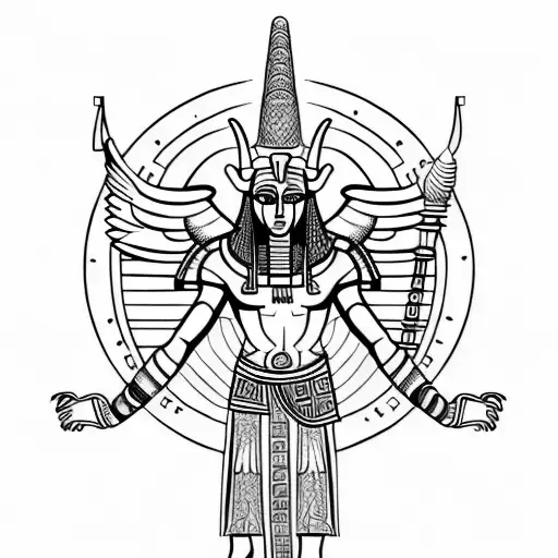 egiptian god ra, anubis tattoo design idea