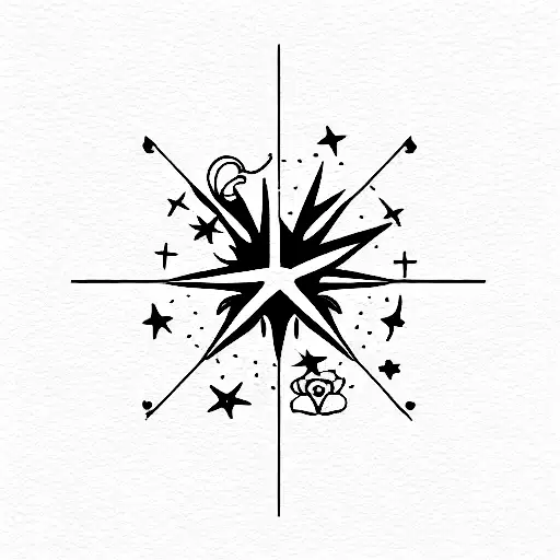 zodiac sign pisces in remembrance of my mother, stars only tattoo design idea
