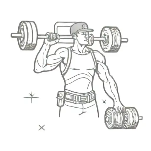 Design a tattoo of a soldier lifting weights with a boombox in the background tattoo design idea