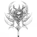 dagger with thorns and leather handle tattoo design idea