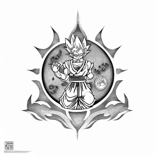 Dragon ball with Budha tattoo design idea