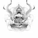 Dragon with Budha tattoo design idea