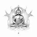 Dragon with Budha tattoo design idea