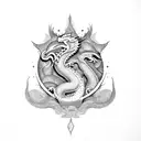 Dragon with Budha tattoo design idea