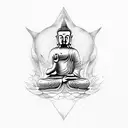 Dragon with Budha tattoo design idea