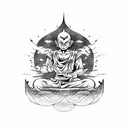 Dragon ball with Budha tattoo design idea