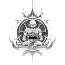 Dragon ball with Budha tattoo design idea