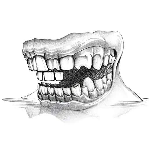 canines teeth and molars tattoo design idea
