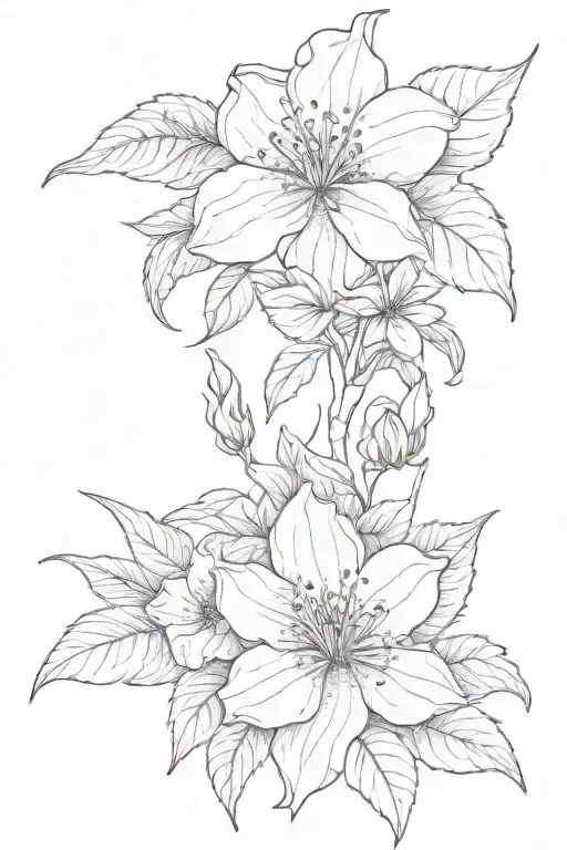 birth month flower july and August  tattoo design idea