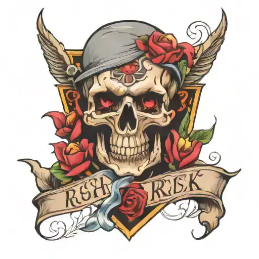 rich risk tattoo design idea