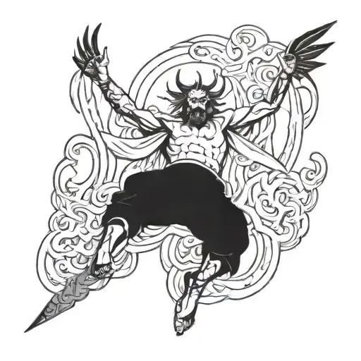 lucifer falling tattoo design idea