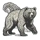 grizzly bear standing tattoo design idea