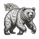 grizzly bear standing tattoo design idea