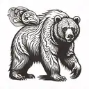 grizzly bear standing tattoo design idea