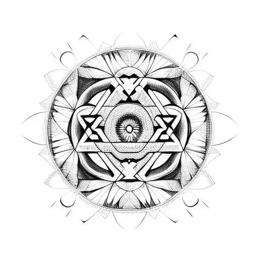 sacred geometry ketamine tattoo design idea