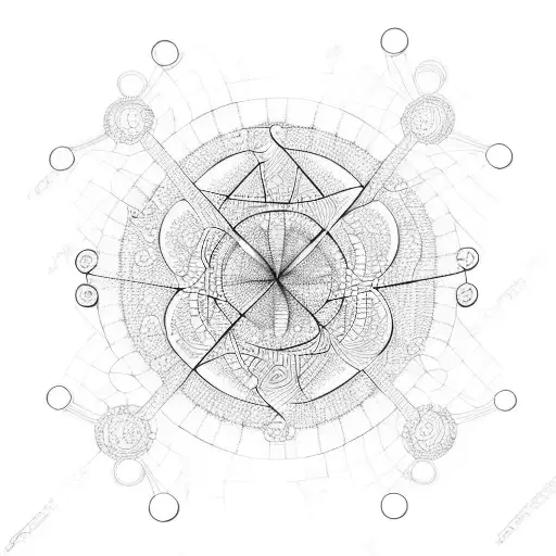 molecule fractal tattoo design idea