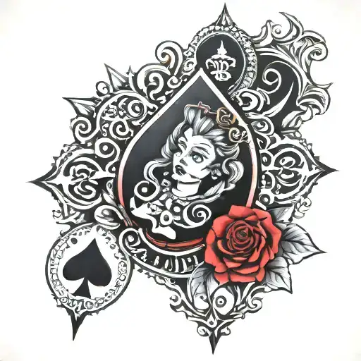 Blacked Queen of Spades tattoo design idea