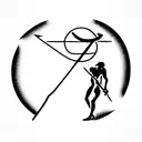 the creation of adam with sword tattoo design idea