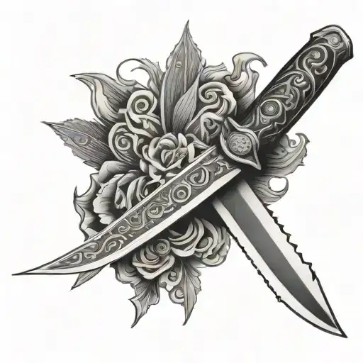 Slovakia knife tattoo design idea