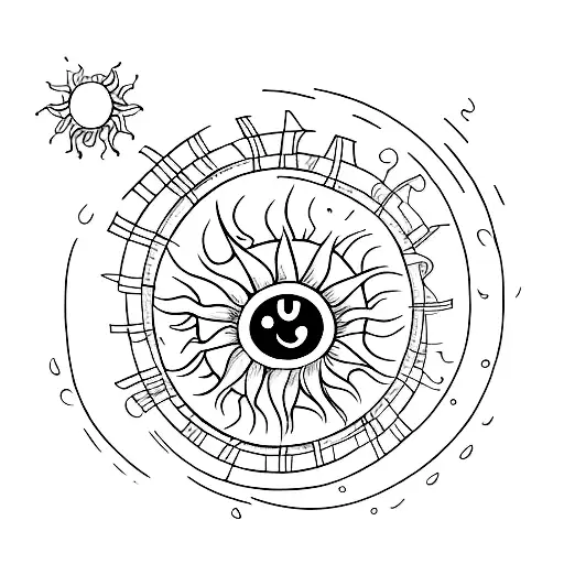 A minimalist tattoo of a broken chain mended together, representing the concept of 'There's Sun after Rain. Love after Pain' tattoo design idea