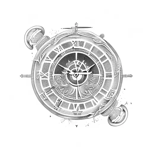 ancient greek gods related to clock tattoo design idea