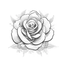 A blackwork design of a rosary made entirely of roses tattoo design idea