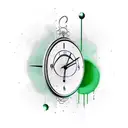 clock pendulum black green tattoo design idea