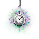 clock pendulum black green tattoo design idea